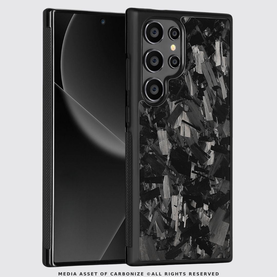 SAMSUNG || Big Flake Forged Black Carbon Fiber Phone Case