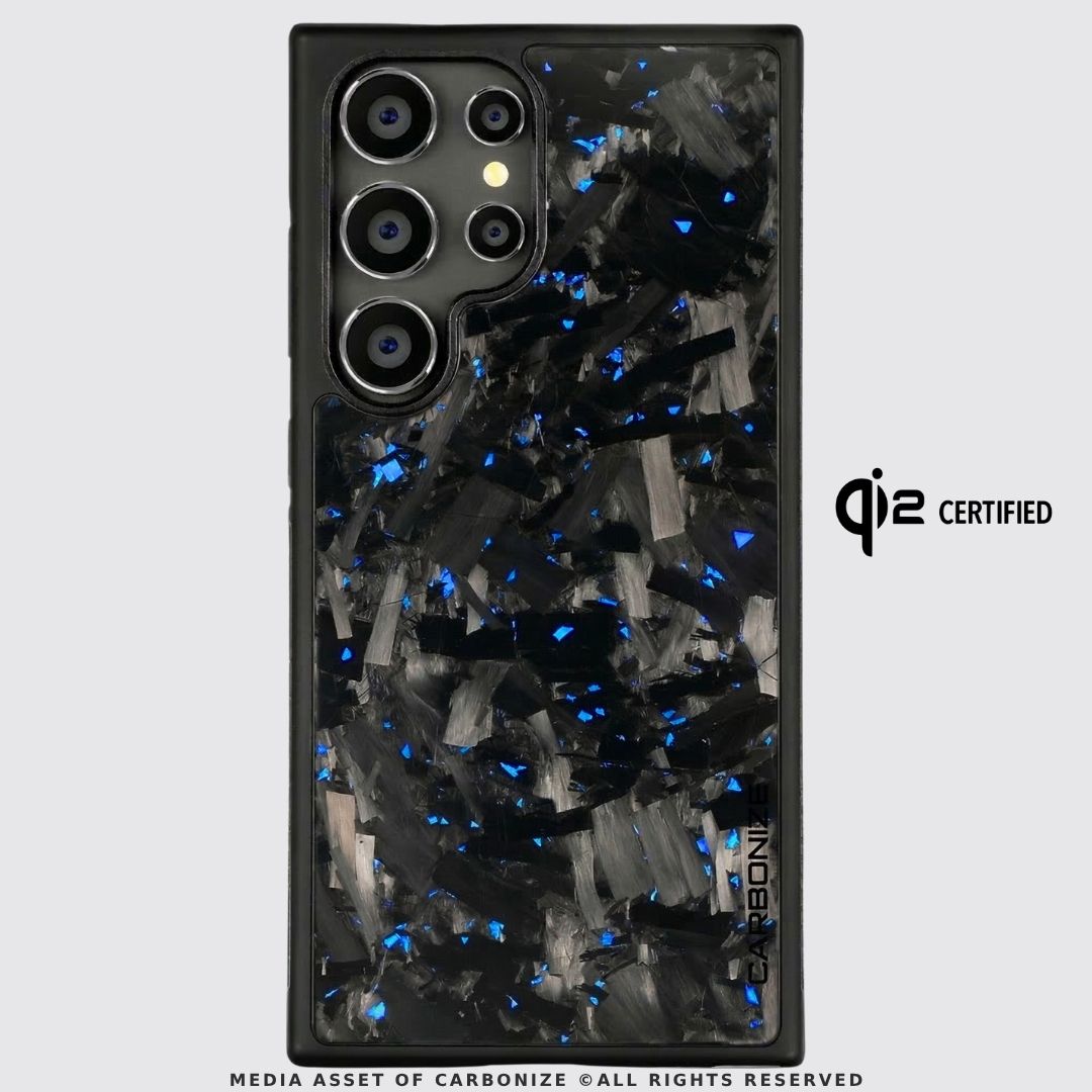 SAMSUNG || Big Flake Forged Blue Carbon Fiber Phone Case