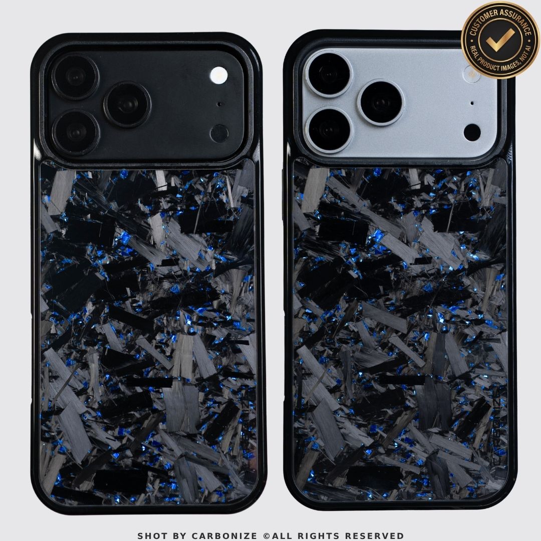 IPHONE || Big Flake Forged Blue Carbon Fiber Phone Case