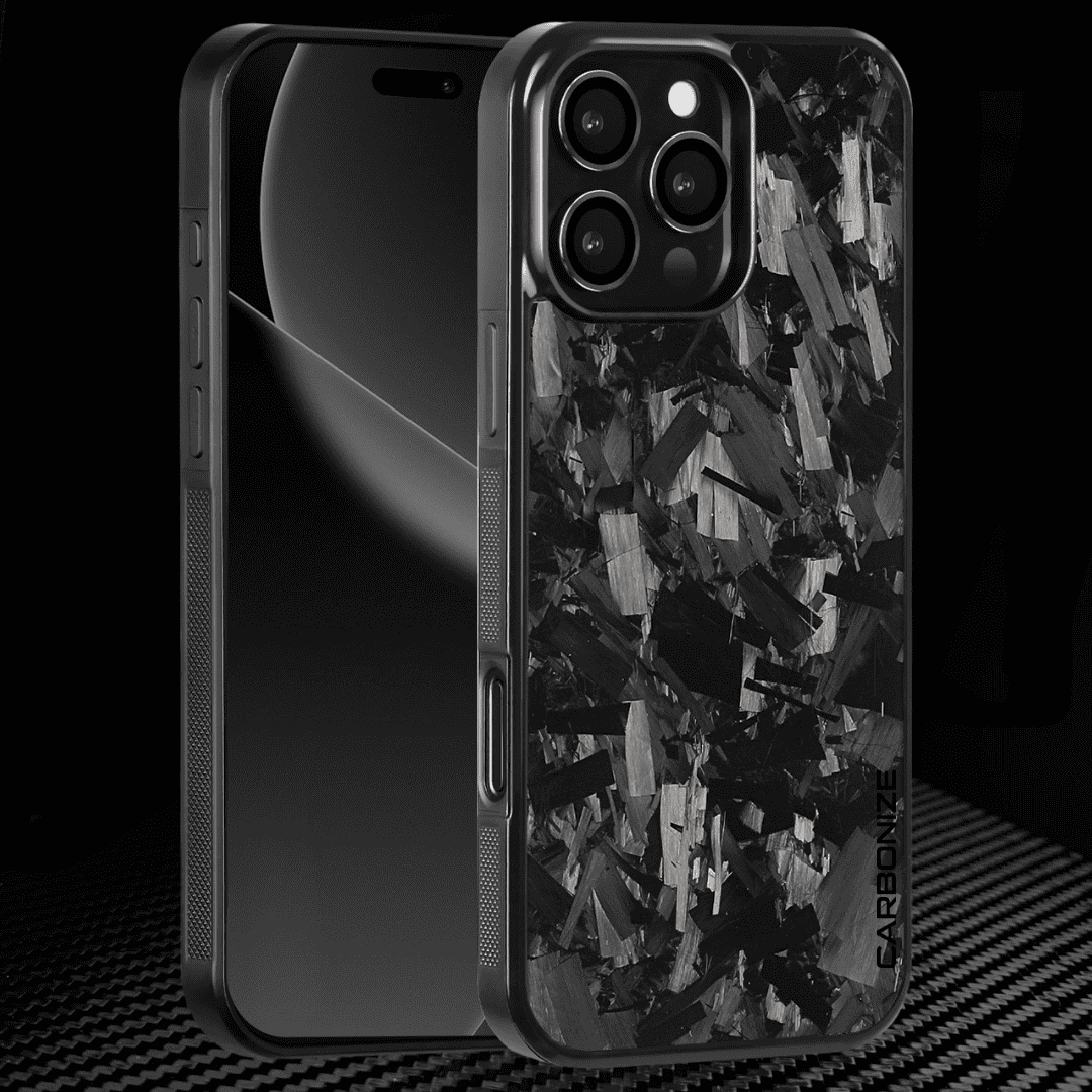 IPHONE || Big Flake FORGED Black Carbon Fiber Cover Series
