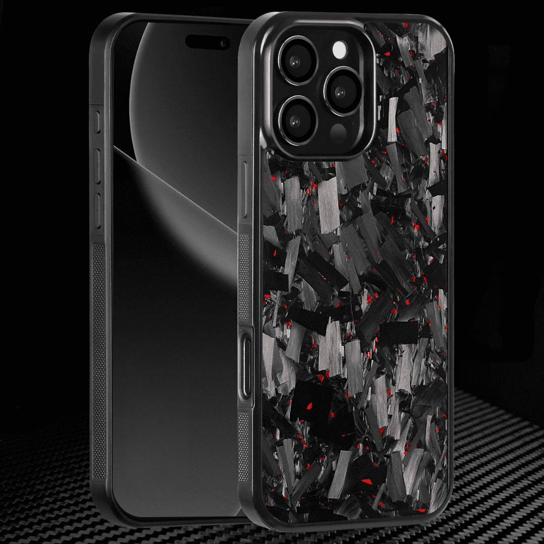 IPHONE || Big Flake FORGED Red Carbon Fiber Cover Series
