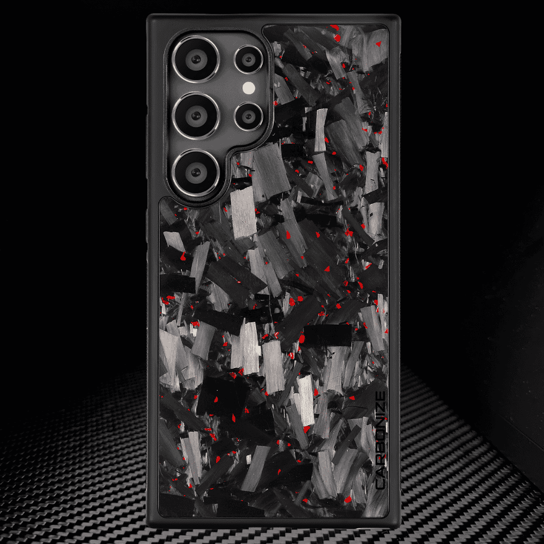 Samsung S-Series | Big Flake FORGED Red Carbon Fiber cover