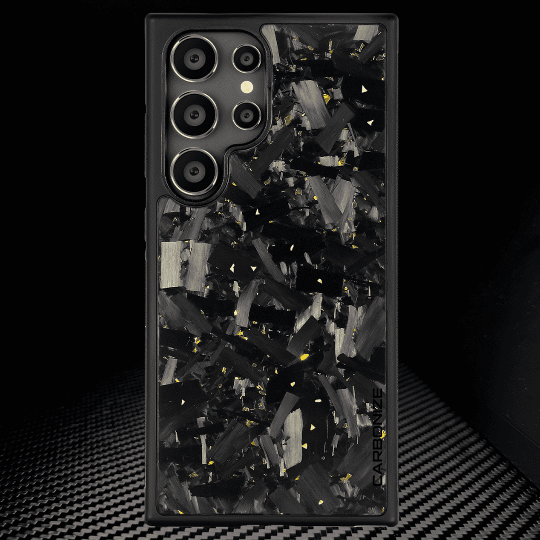 Samsung S-Series | Big Flake FORGED Gold Carbon Fiber cover