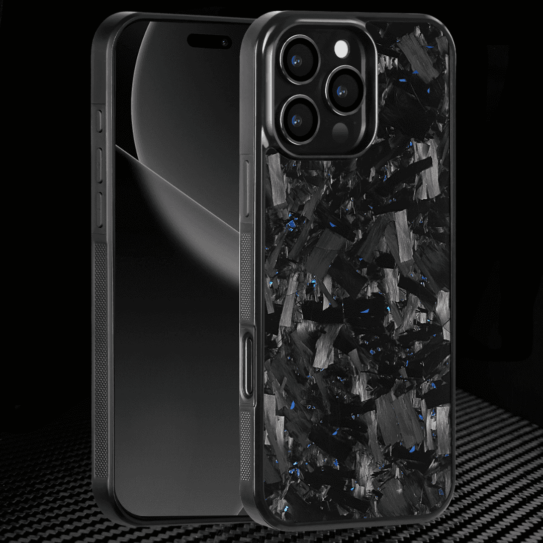 IPHONE || Big Flake FORGED Blue Carbon Fiber Cover Series