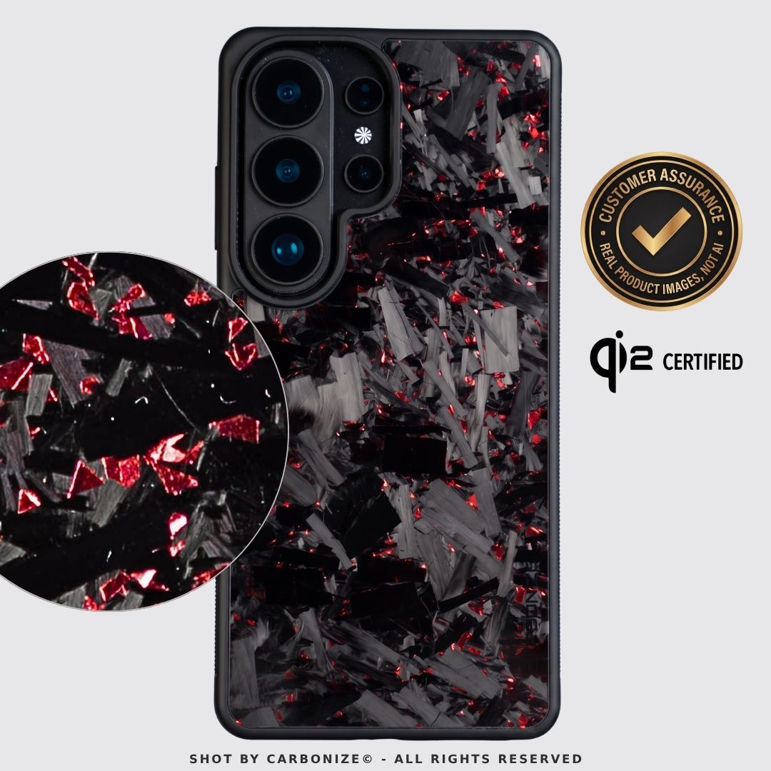 SAMSUNG || Big Flake Forged Red Carbon Fiber Cover