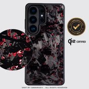 SAMSUNG || Big Flake Forged Red Carbon Fiber Phone Case