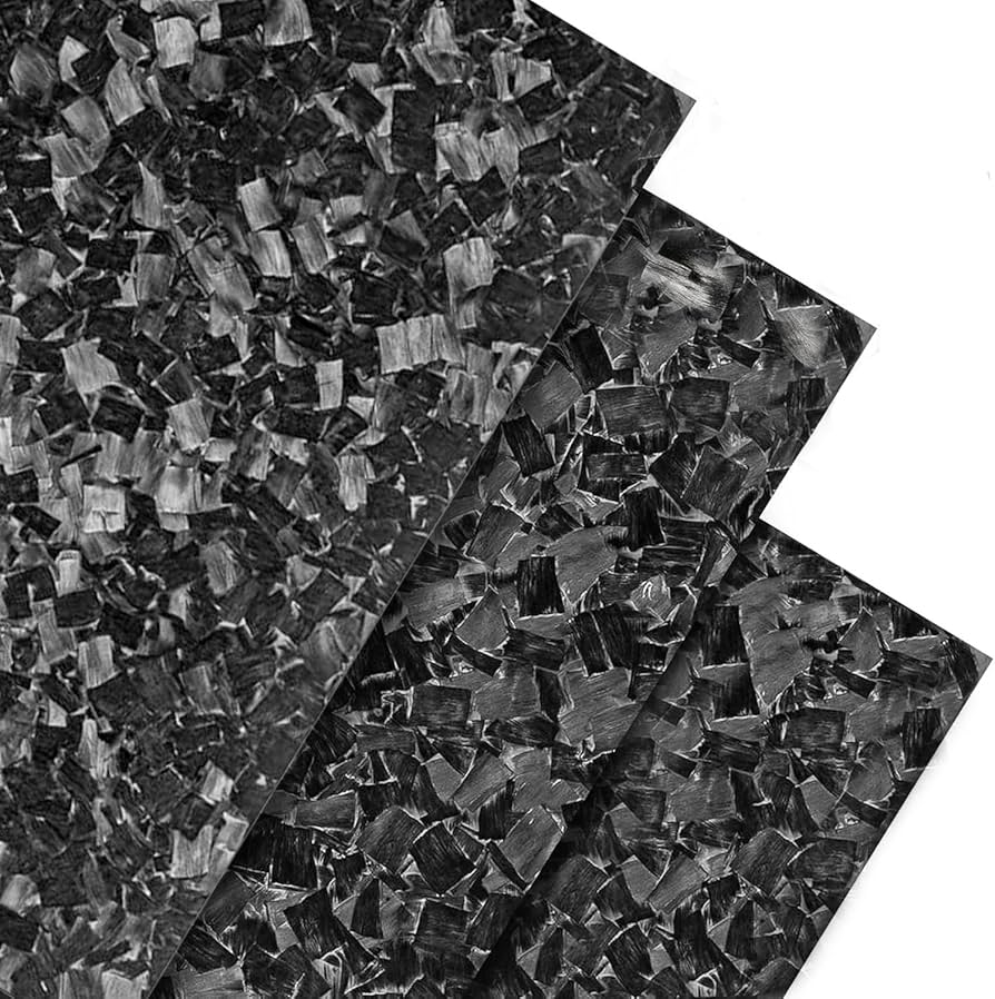 Real Carbon Fiber Forged Black Sheets (Satin Finish)