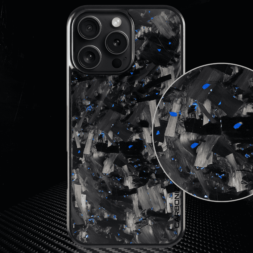 IPHONE || Big Flake FORGED Blue Carbon Fiber Cover Series