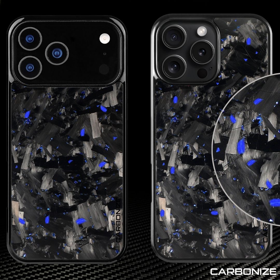 IPHONE || Big Flake FORGED Blue Carbon Fiber Cover Series