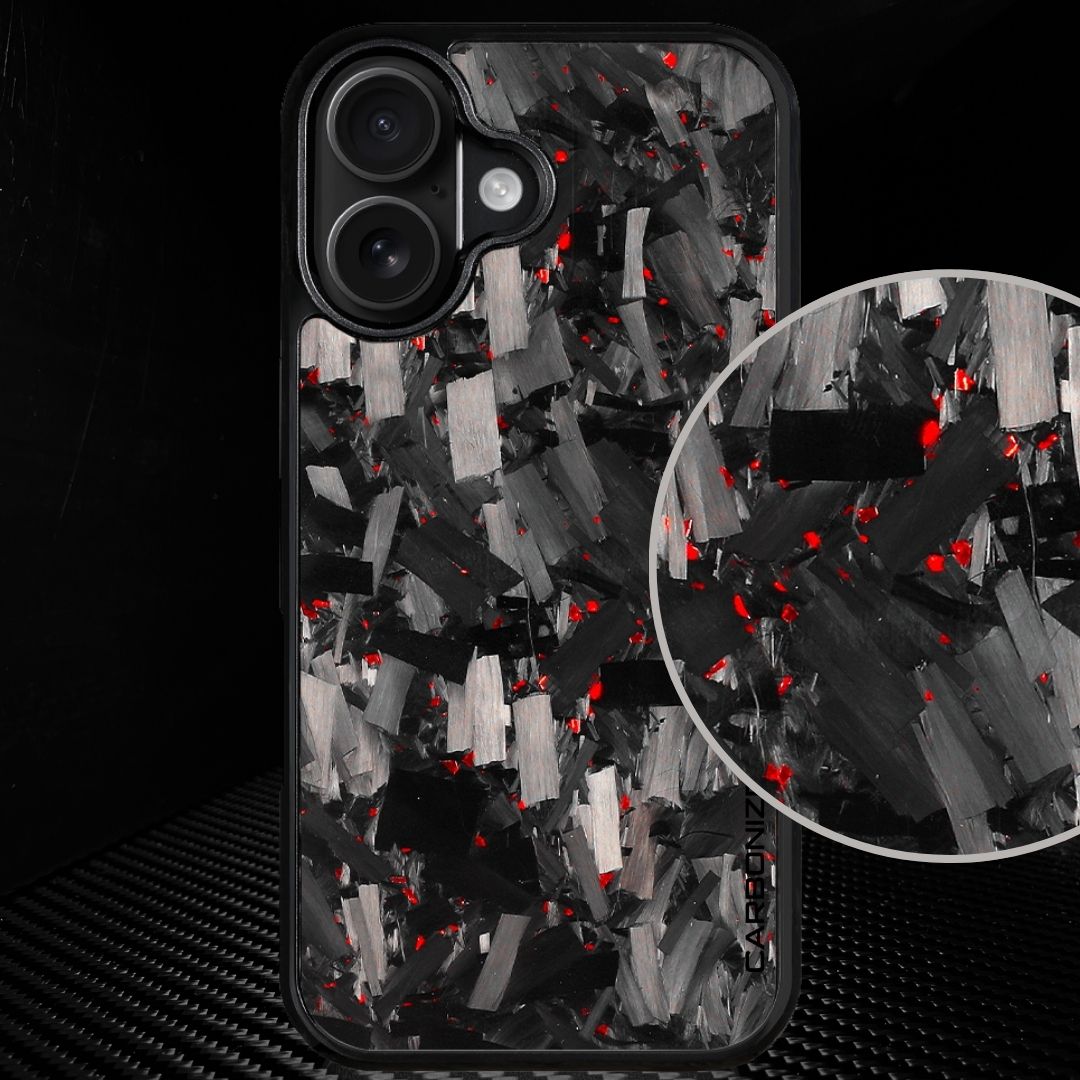 IPHONE || Big Flake FORGED Red Carbon Fiber Cover Series