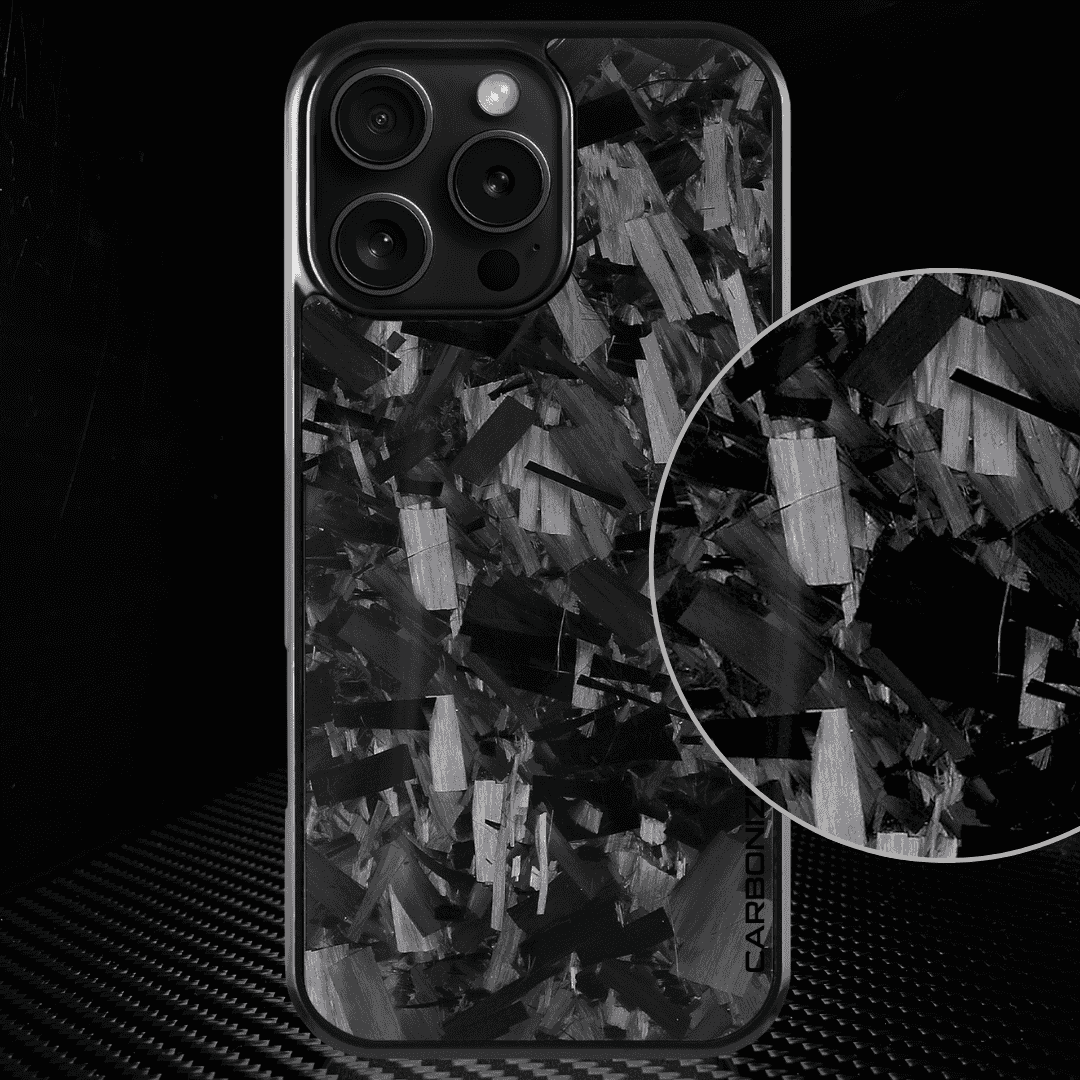 IPHONE || Big Flake FORGED Black Carbon Fiber Cover Series