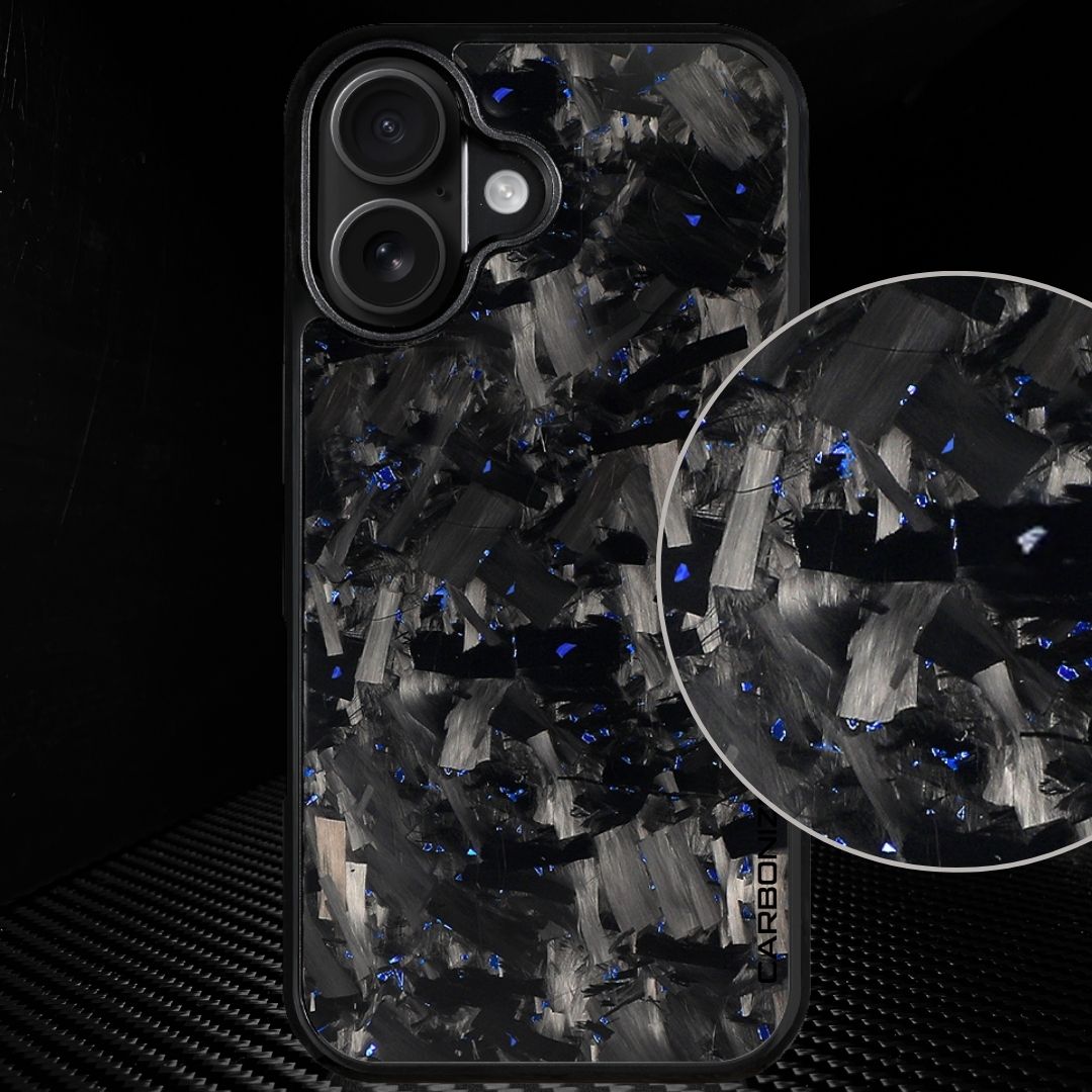 IPHONE || Big Flake FORGED Blue Carbon Fiber Cover Series