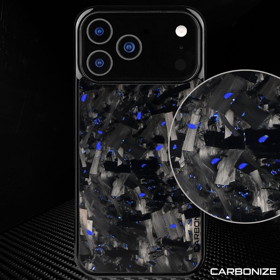 IPHONE || Big Flake FORGED Blue Carbon Fiber Cover Series