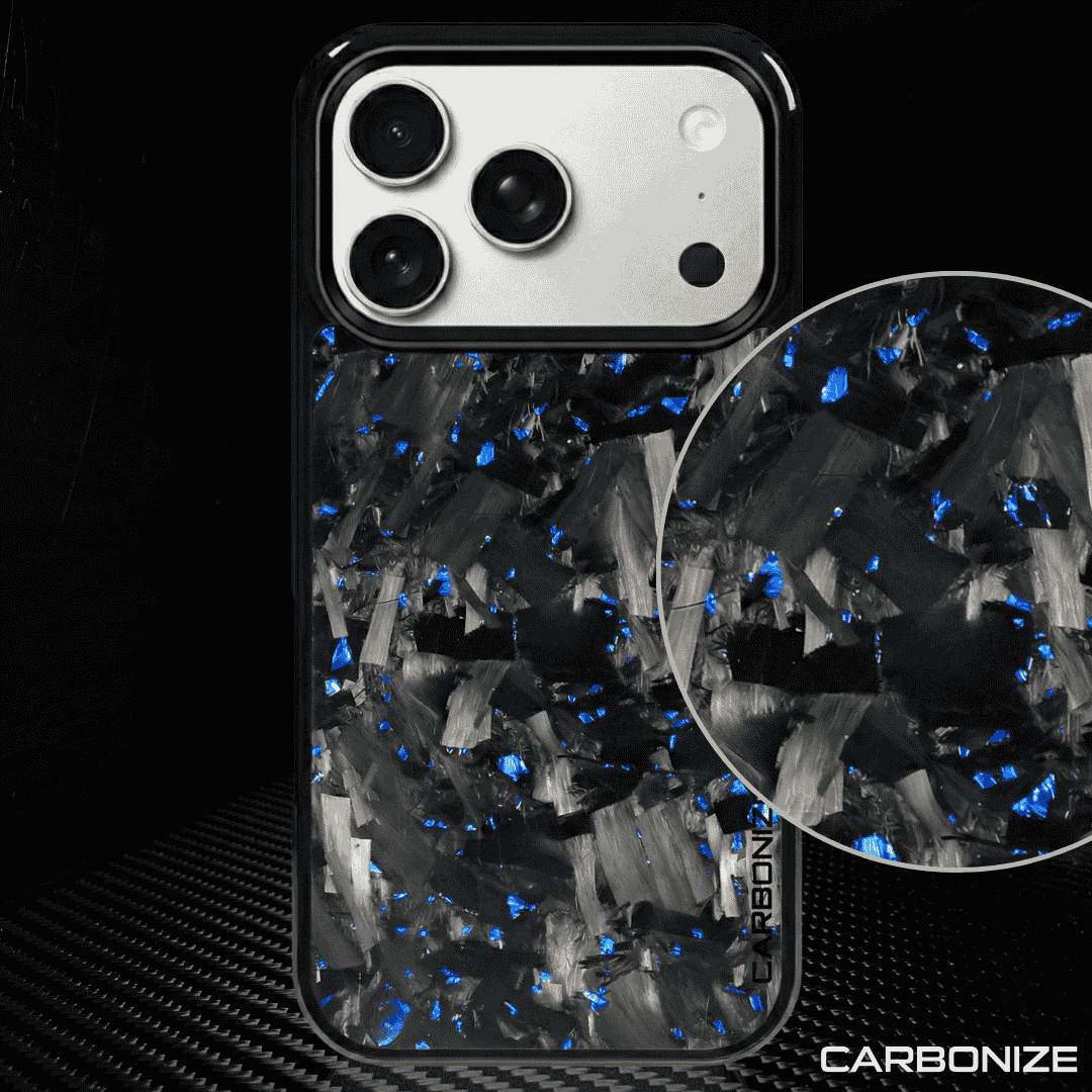 IPHONE || Big Flake FORGED Blue Carbon Fiber Cover Series