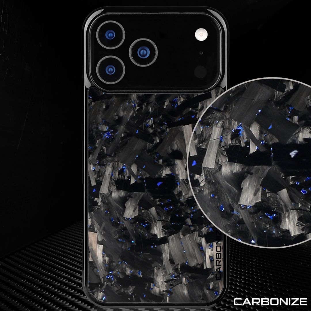 IPHONE || Big Flake FORGED Blue Carbon Fiber Cover Series