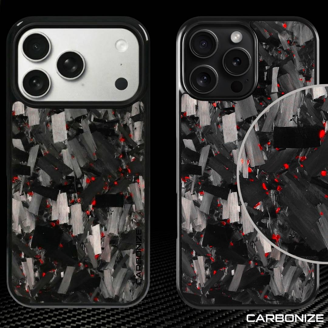 IPHONE || Big Flake FORGED Red Carbon Fiber Cover Series