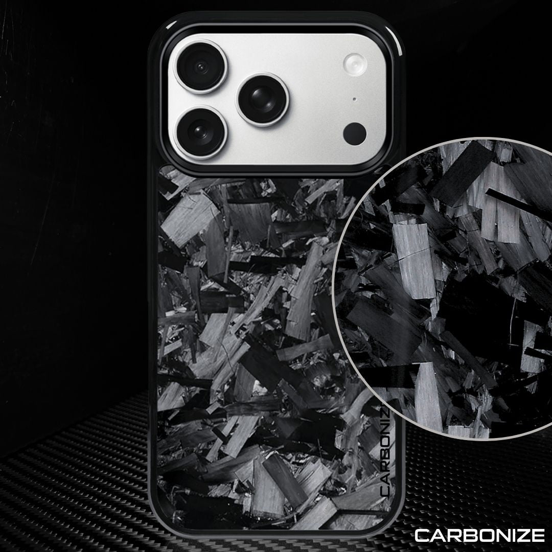 IPHONE || Big Flake FORGED Black Carbon Fiber Cover Series