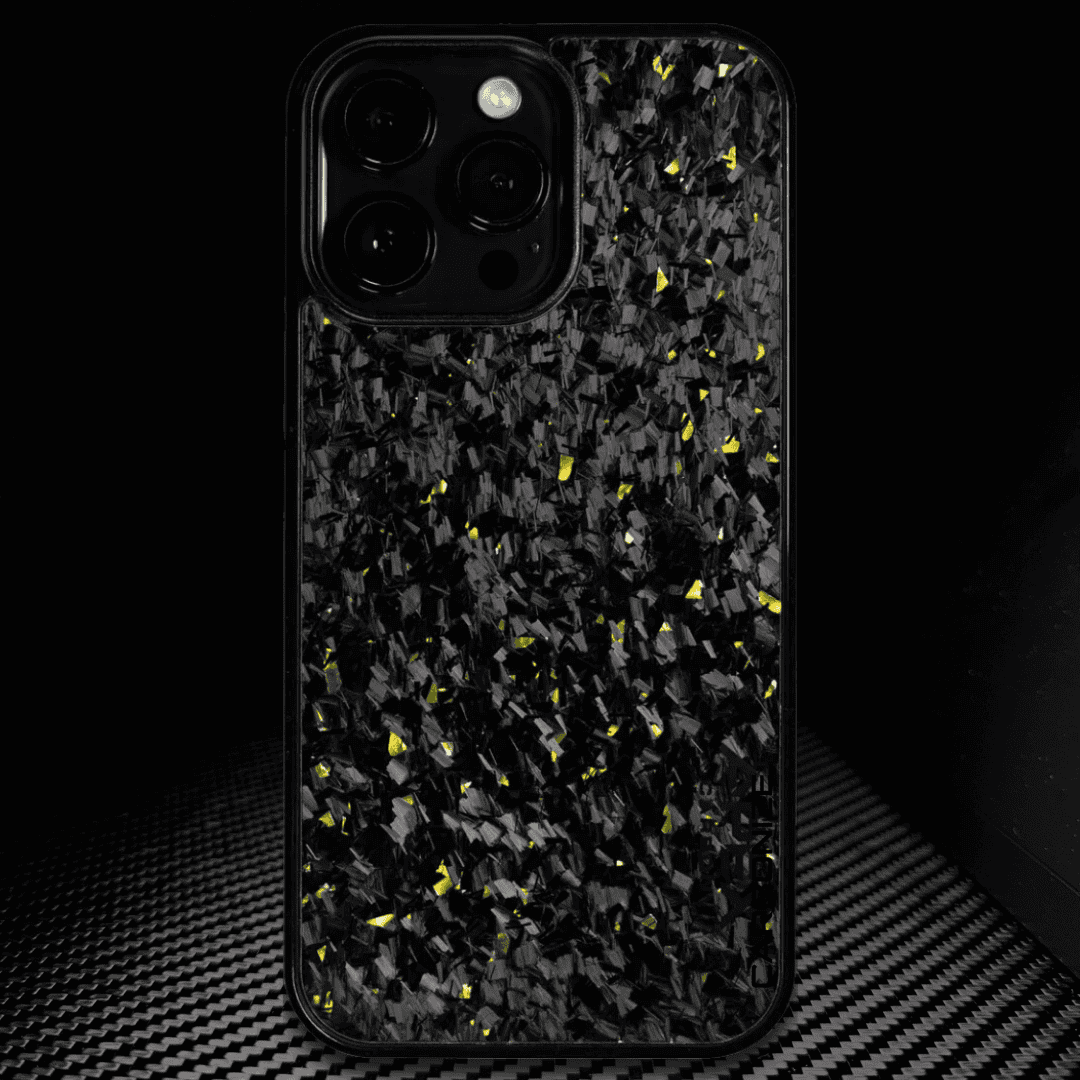 IPHONE | Small Flake Forged Gold Carbon Fiber Cover