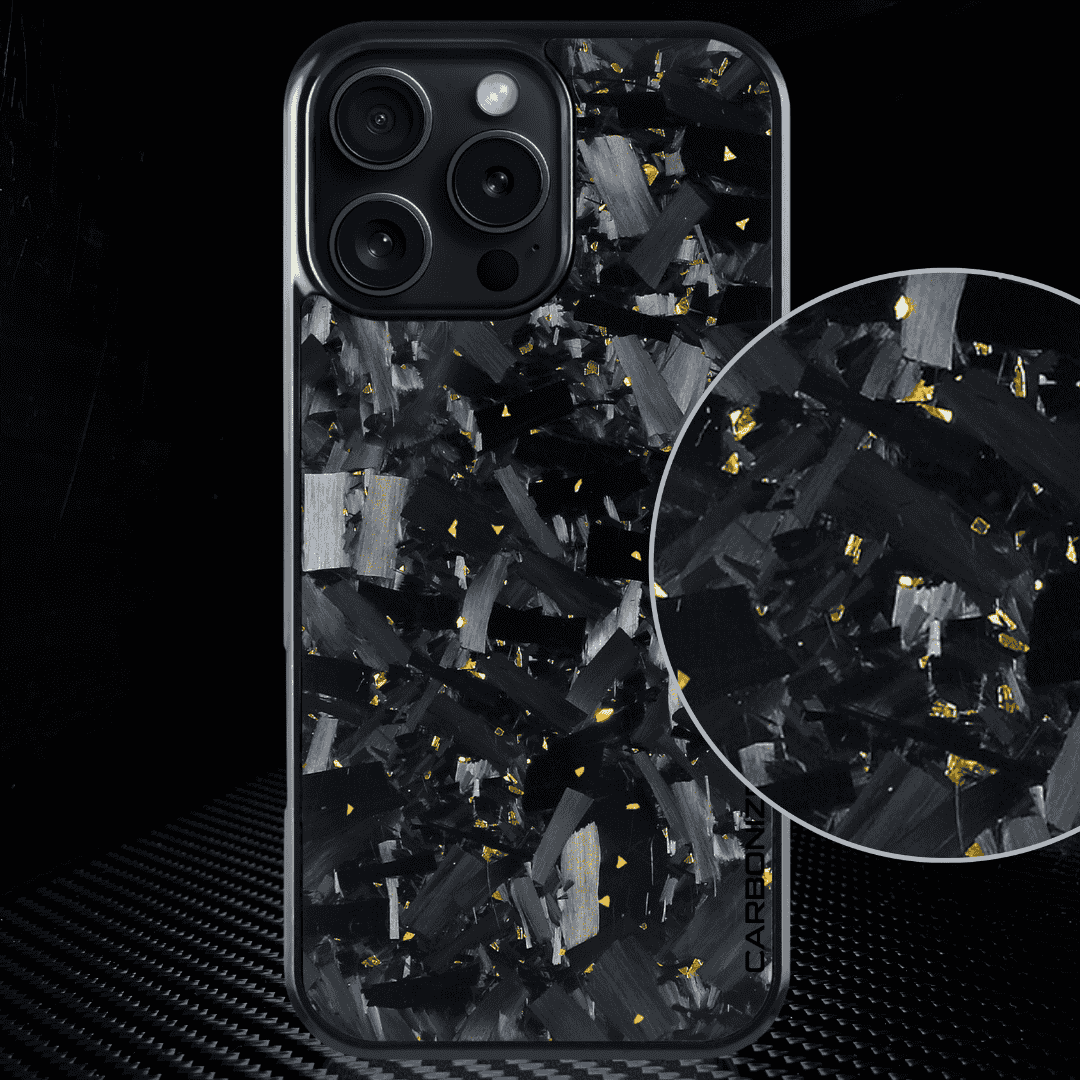 IPHONE || Big Flake FORGED Gold Carbon Fiber Cover Series