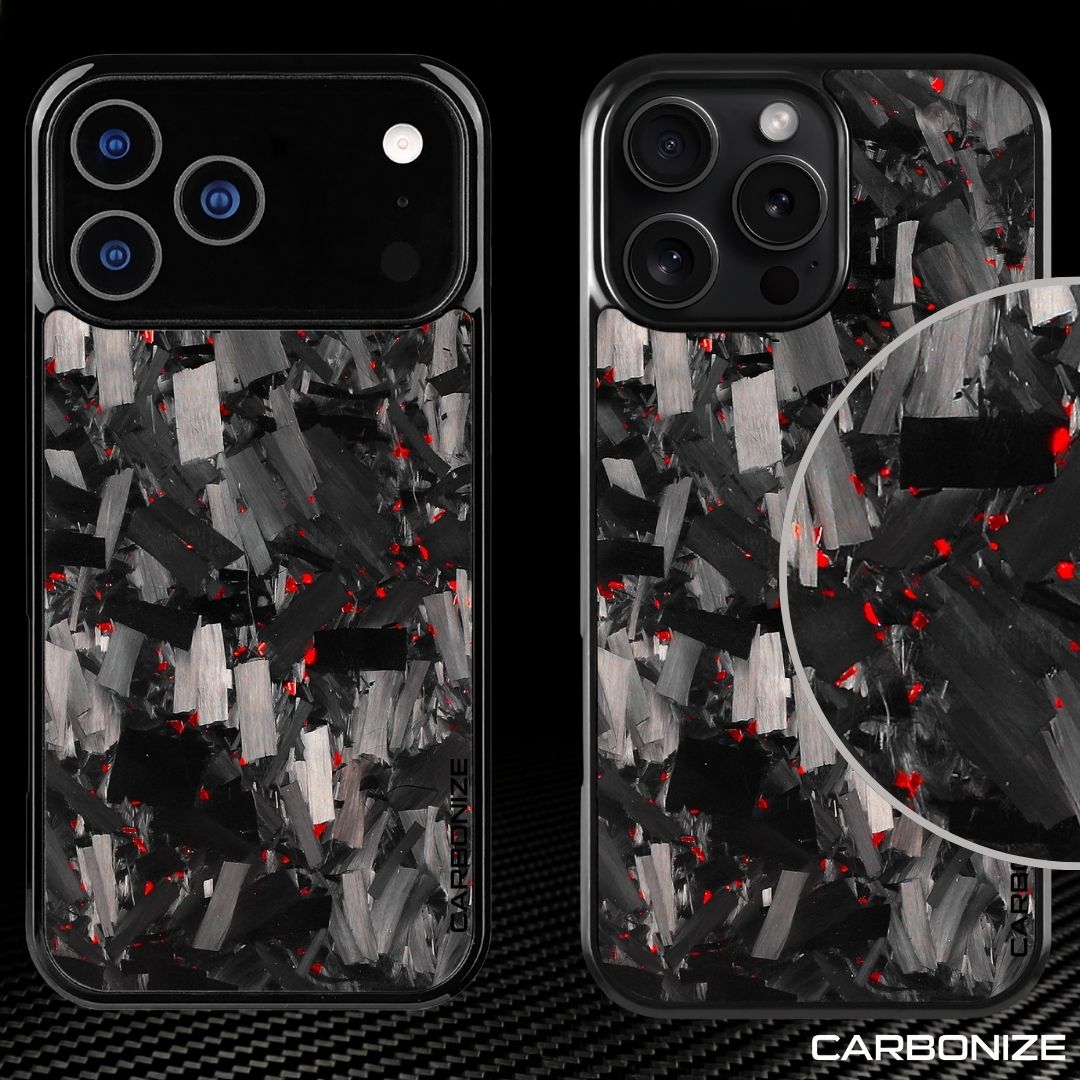 IPHONE || Big Flake FORGED Red Carbon Fiber Cover Series