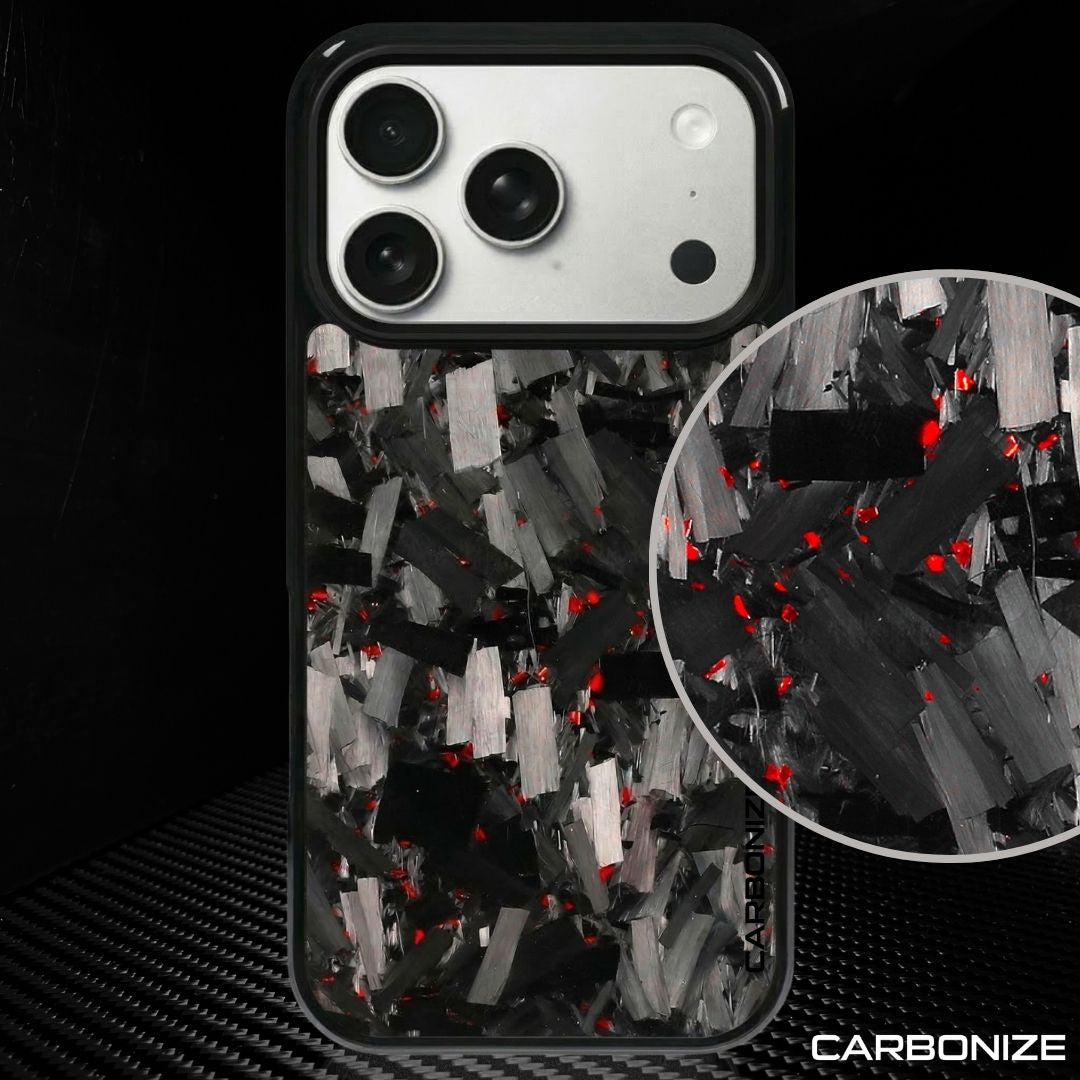 IPHONE || Big Flake FORGED Red Carbon Fiber Cover Series