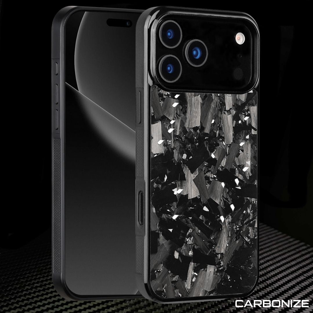 IPHONE || Big Flake FORGED Silver Carbon Fiber Cover Series
