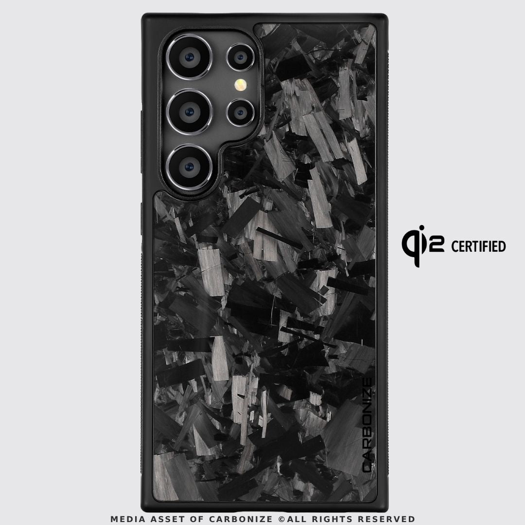 SAMSUNG || Big Flake Forged Black Carbon Fiber Phone Case