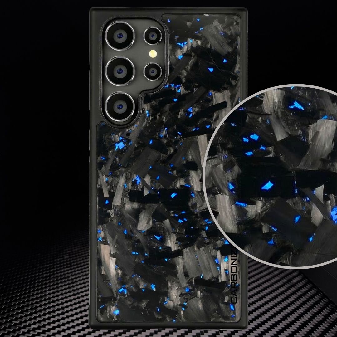 Samsung S-Series | Big Flake FORGED Blue Carbon Fiber cover
