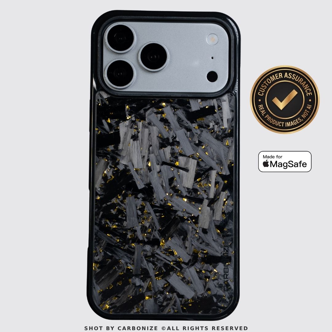 IPHONE || Big Flake Forged Gold Carbon Fiber Phone Case