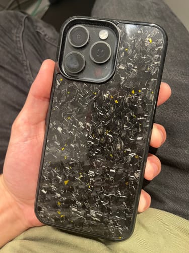 Customer photo review — IPHONE || Small Flake Forged Gold Carbon Fiber Cover