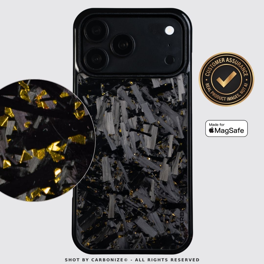 IPHONE || Big Flake Forged Gold Carbon Fiber Phone Case