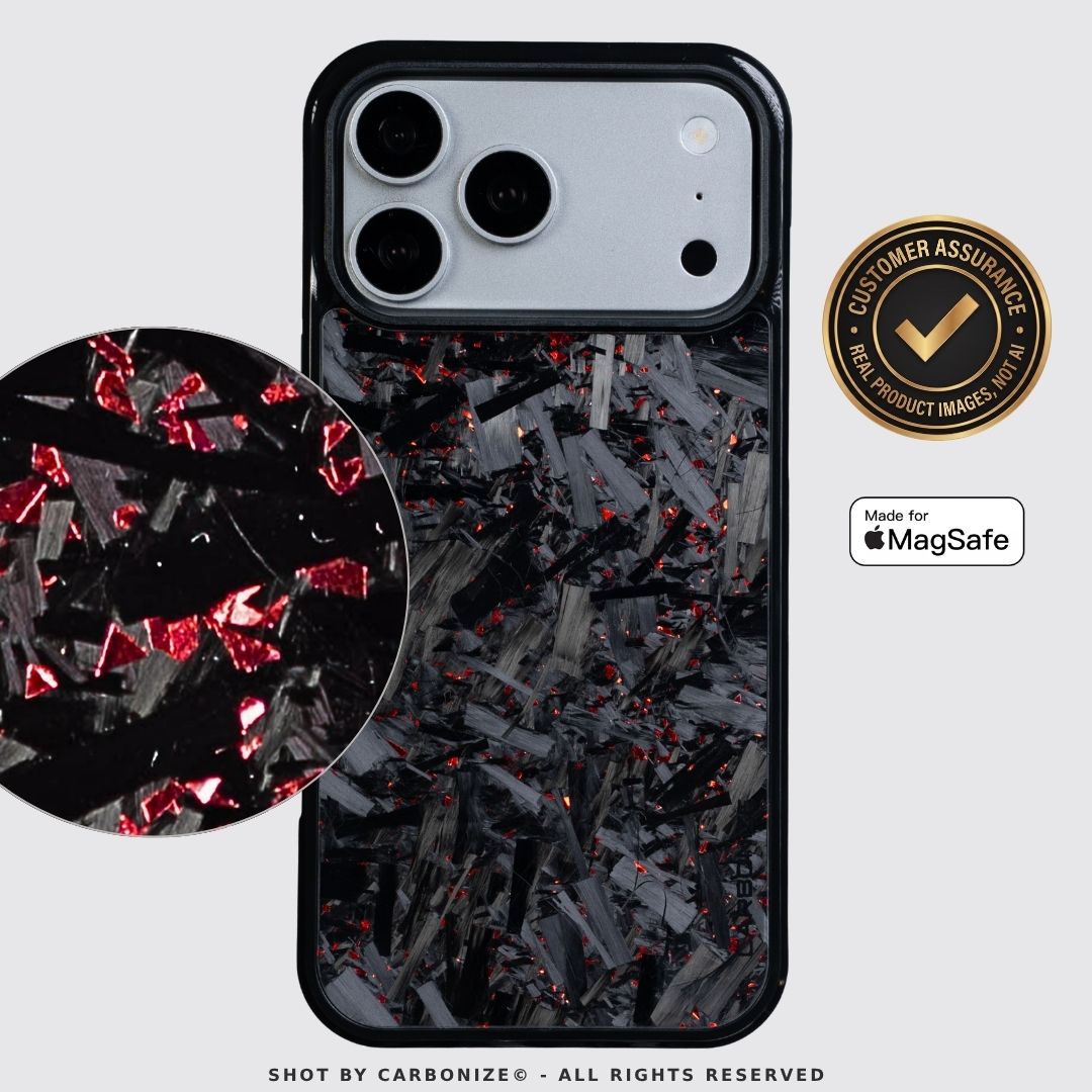 IPHONE || Big Flake Forged Red Carbon Fiber Phone Case