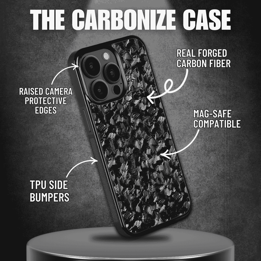 IPHONE | Small Flake Forged Gold Carbon Fiber Cover