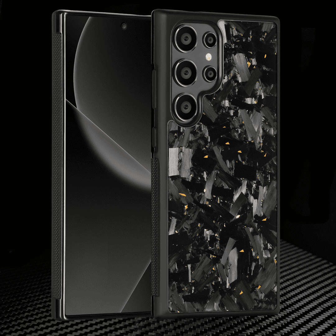Samsung S-Series | Big Flake FORGED Gold Carbon Fiber cover