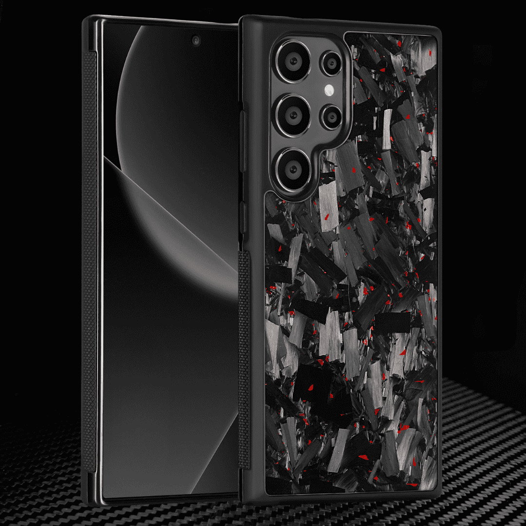 Samsung S-Series | Big Flake FORGED Red Carbon Fiber cover