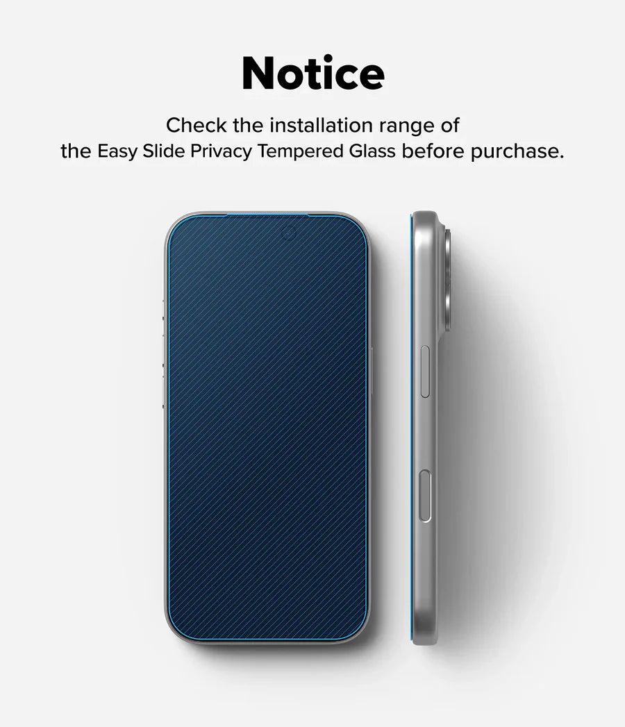 Ringke iPhone 17 Pro Screen Protector - Easy Slide Privacy Tempered Glass