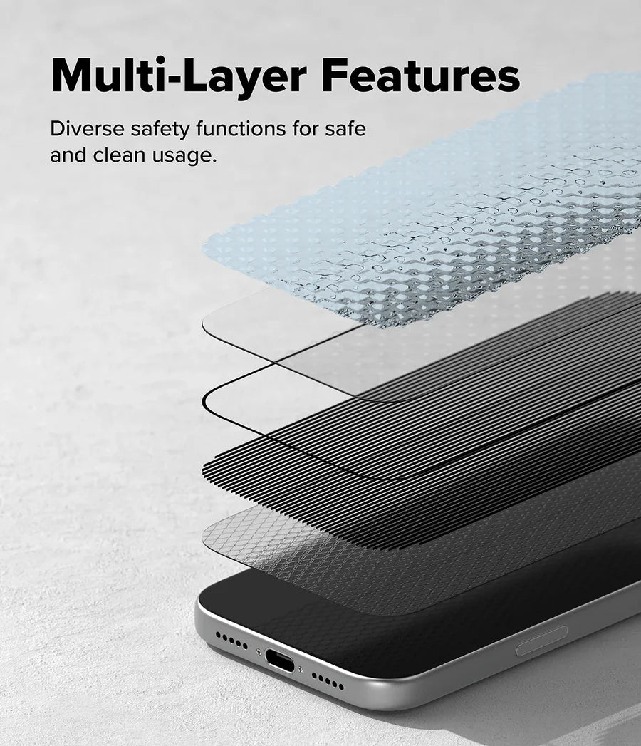 Ringke iPhone 17 Pro Screen Protector - Easy Slide Privacy Tempered Glass