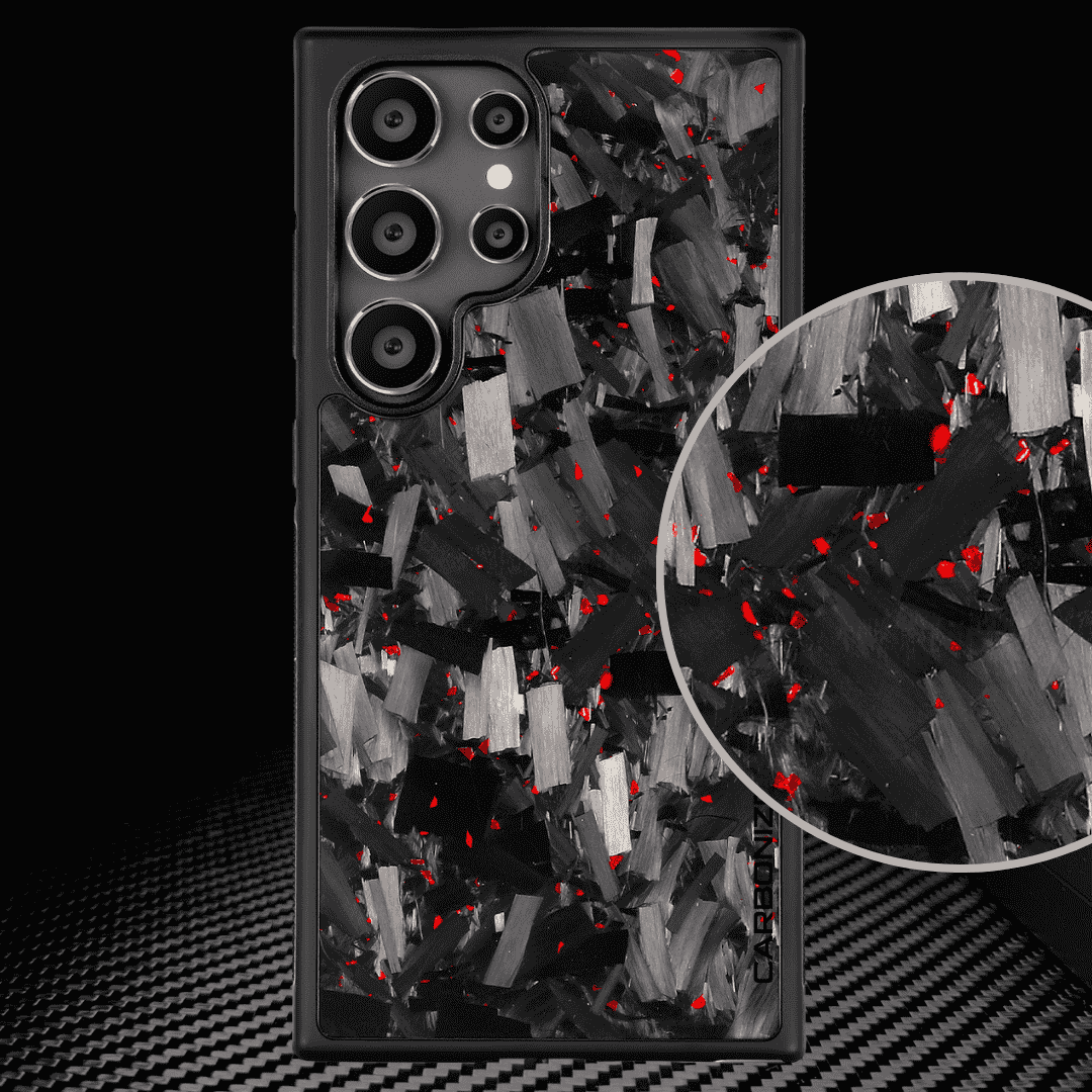 Samsung S-Series | Big Flake FORGED Red Carbon Fiber cover