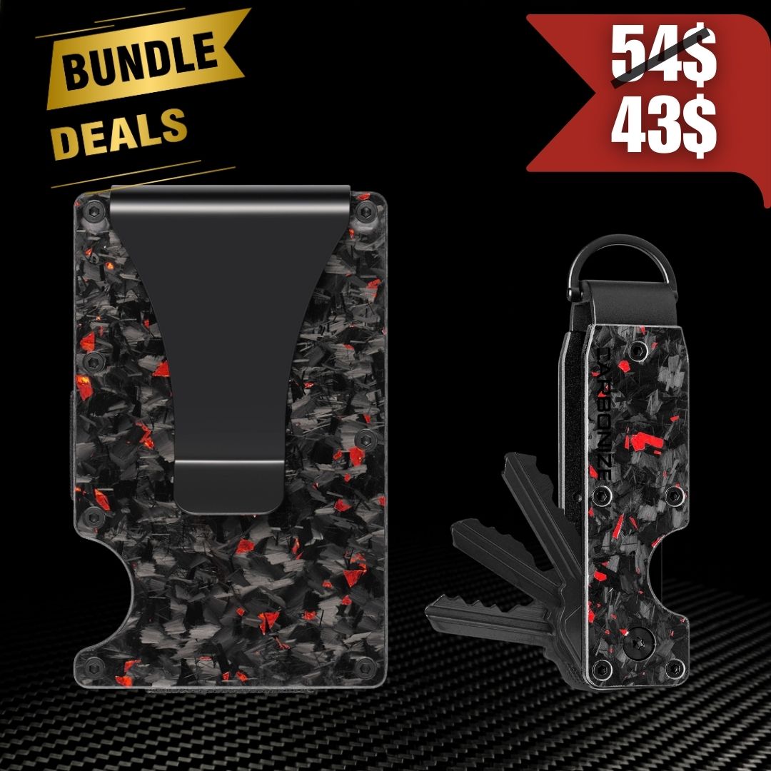[forged red wallet+ Lite forged red key organizer]-Bundle