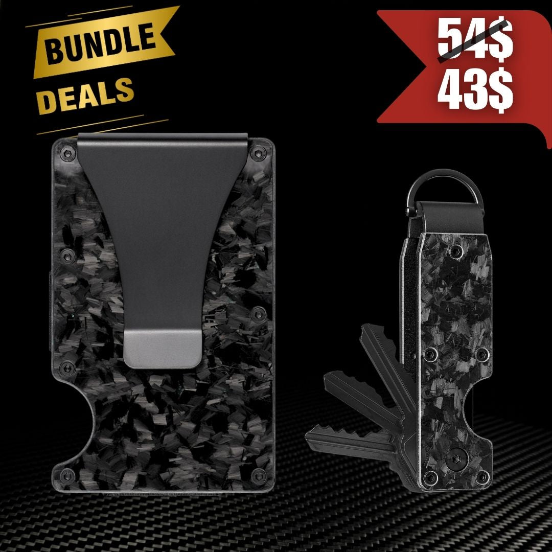 [forged black wallet+ Lite forged black key organizer]-Bundle