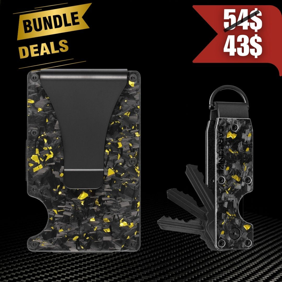 [forged gold wallet+ Lite forged gold key organizer]-Bundle