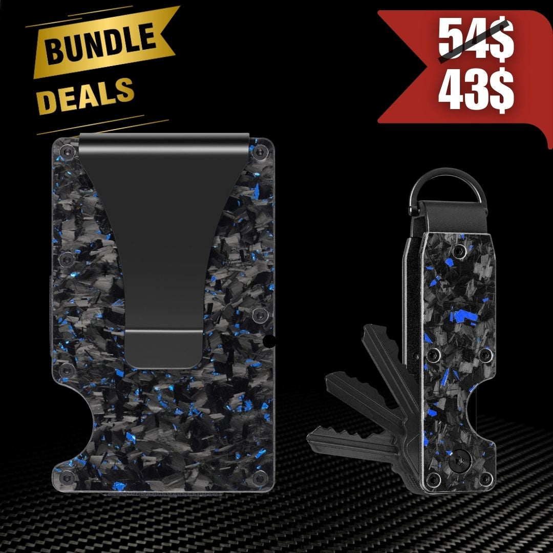[forged blue wallet+ Lite forged blue key organizer]-Bundle
