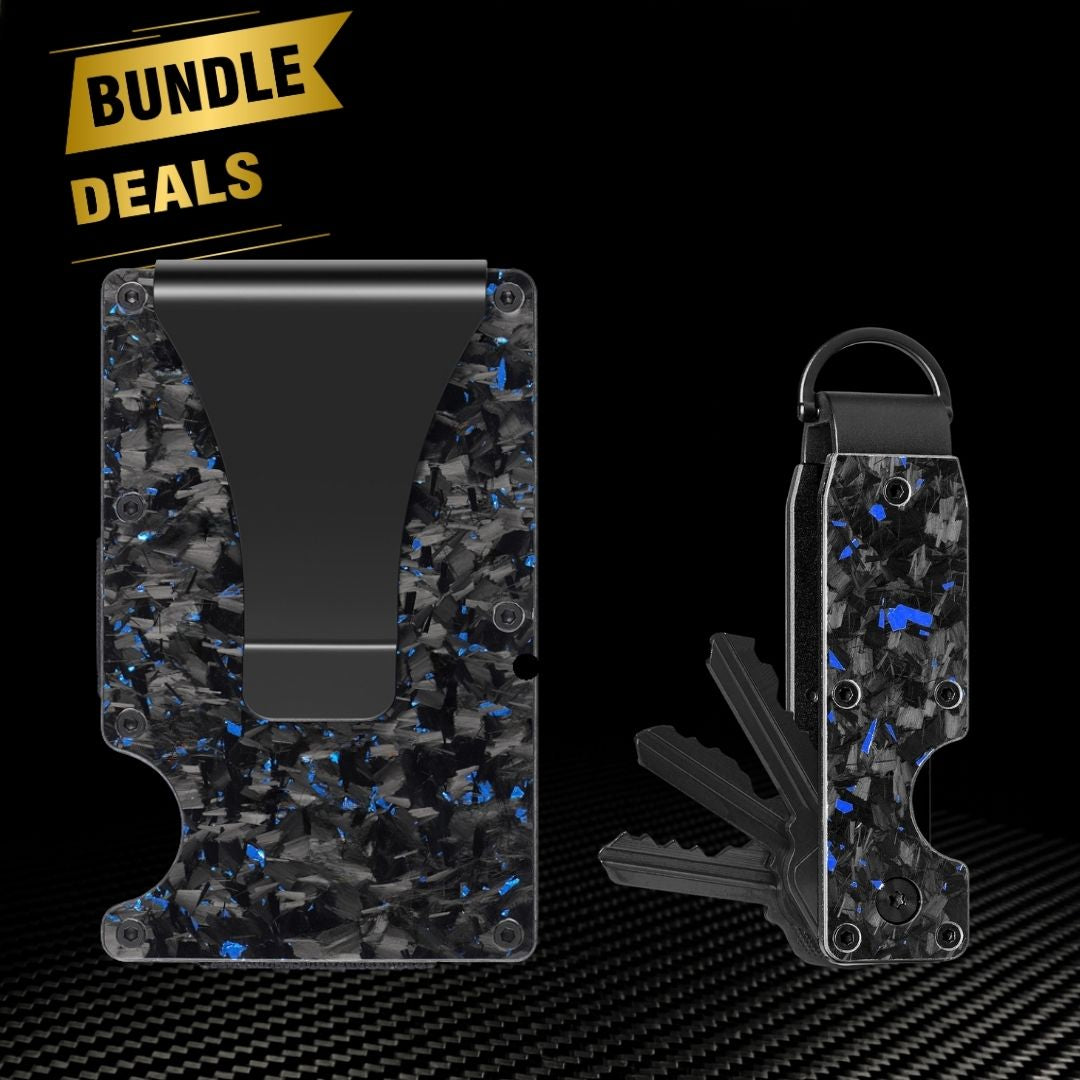 [forged blue wallet+ Lite forged blue key organizer]-Bundle