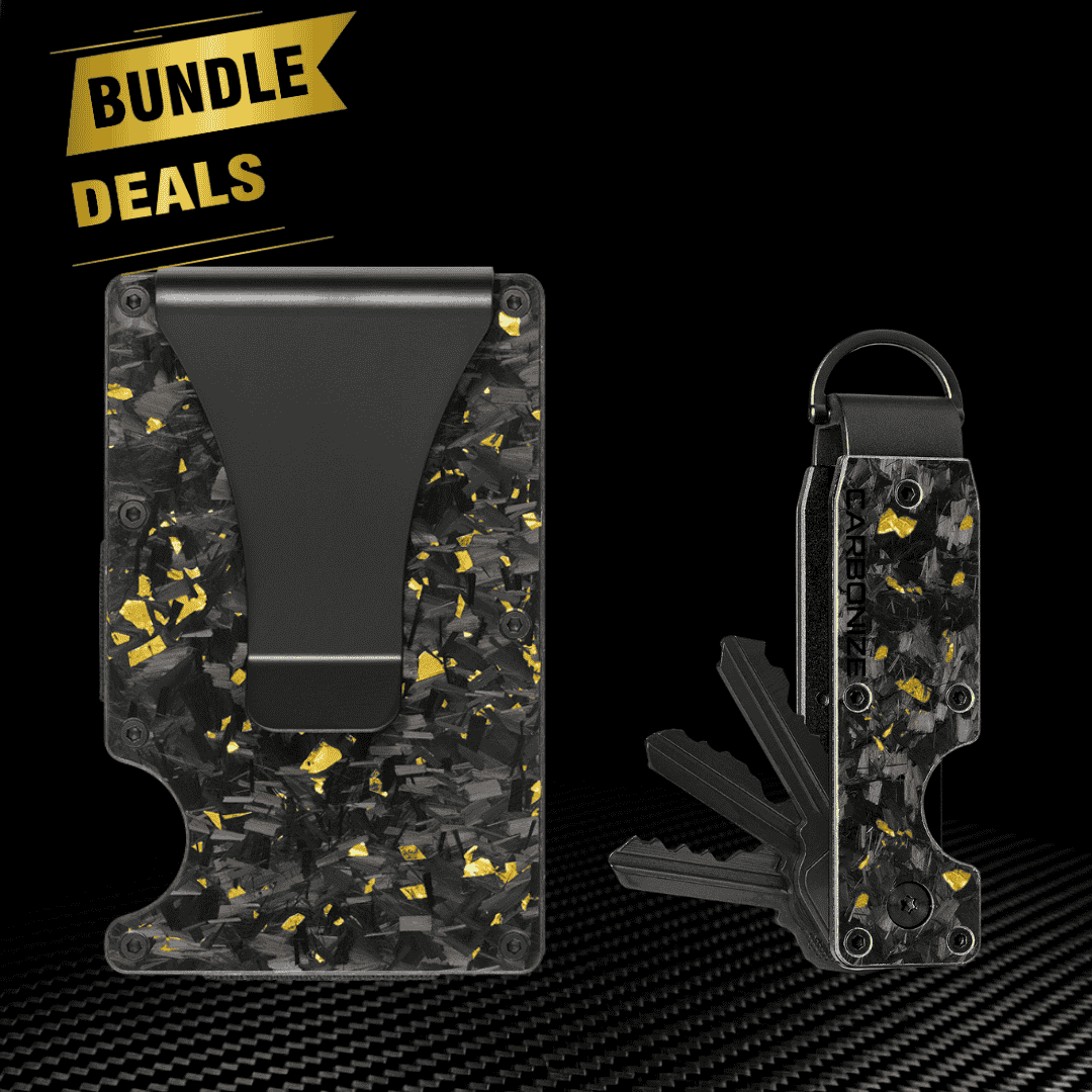 [forged gold wallet+ Lite forged gold key organizer]-Bundle
