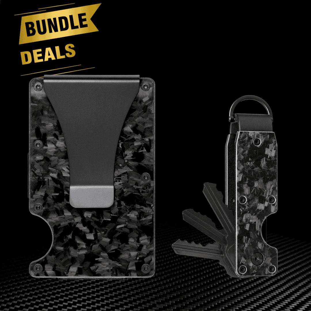 [forged black wallet+ Lite forged black key organizer]-Bundle