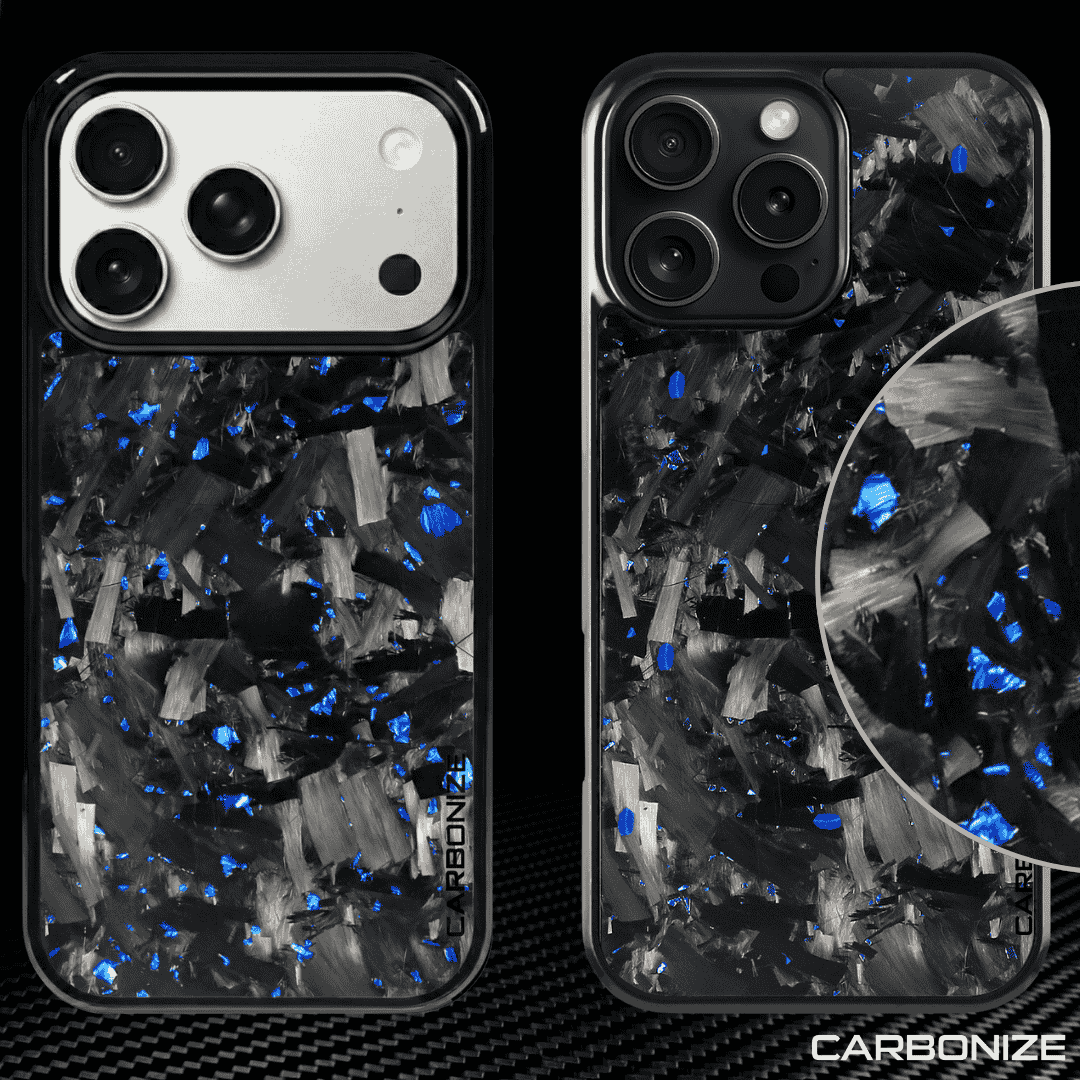 IPHONE || Big Flake FORGED Blue Carbon Fiber Cover Series