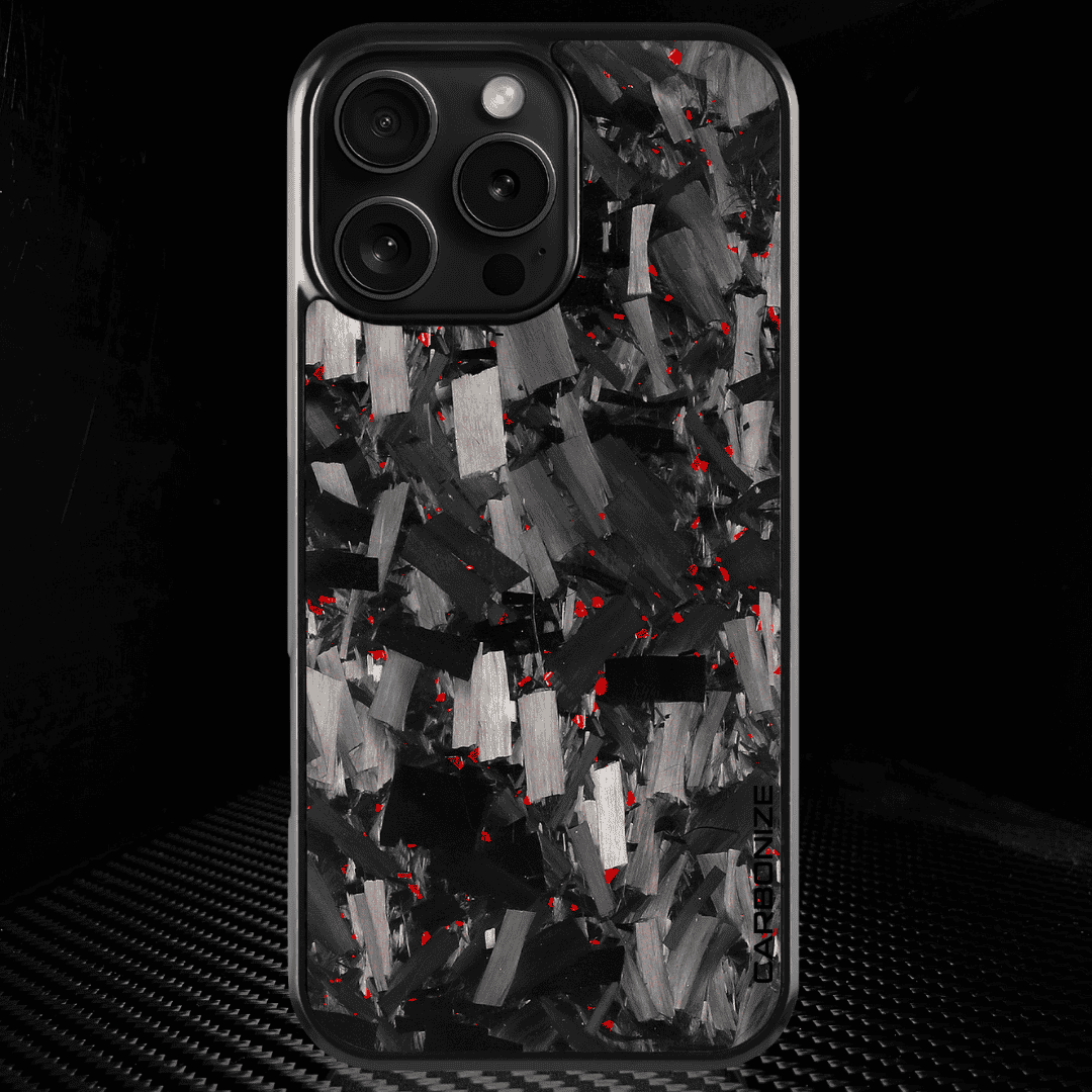 IPHONE || Big Flake FORGED Red Carbon Fiber Cover Series