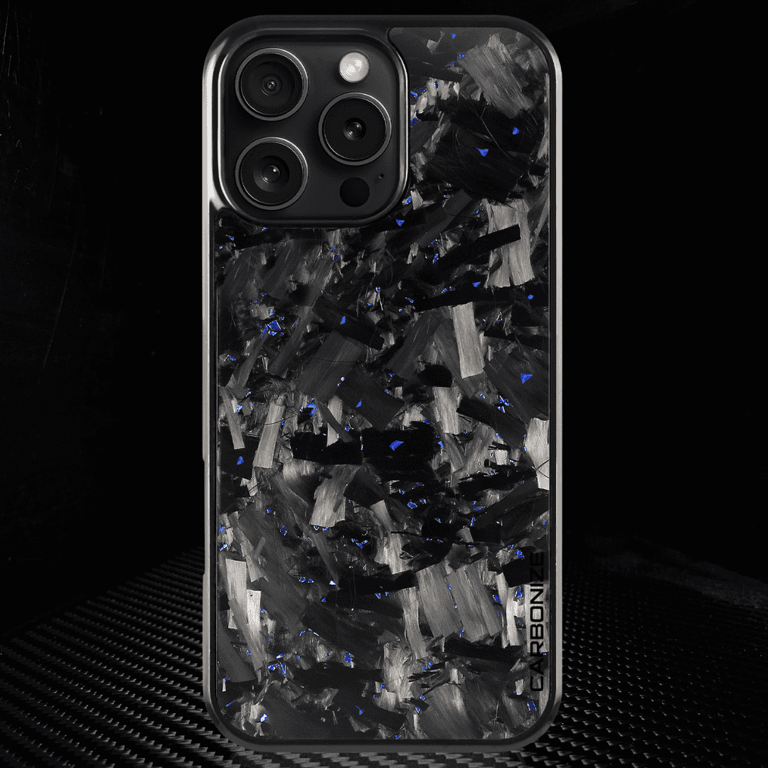 IPHONE || Big Flake FORGED Blue Carbon Fiber Cover Series