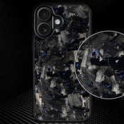 IPHONE || Big Flake Forged Blue Carbon Fiber Phone Case
