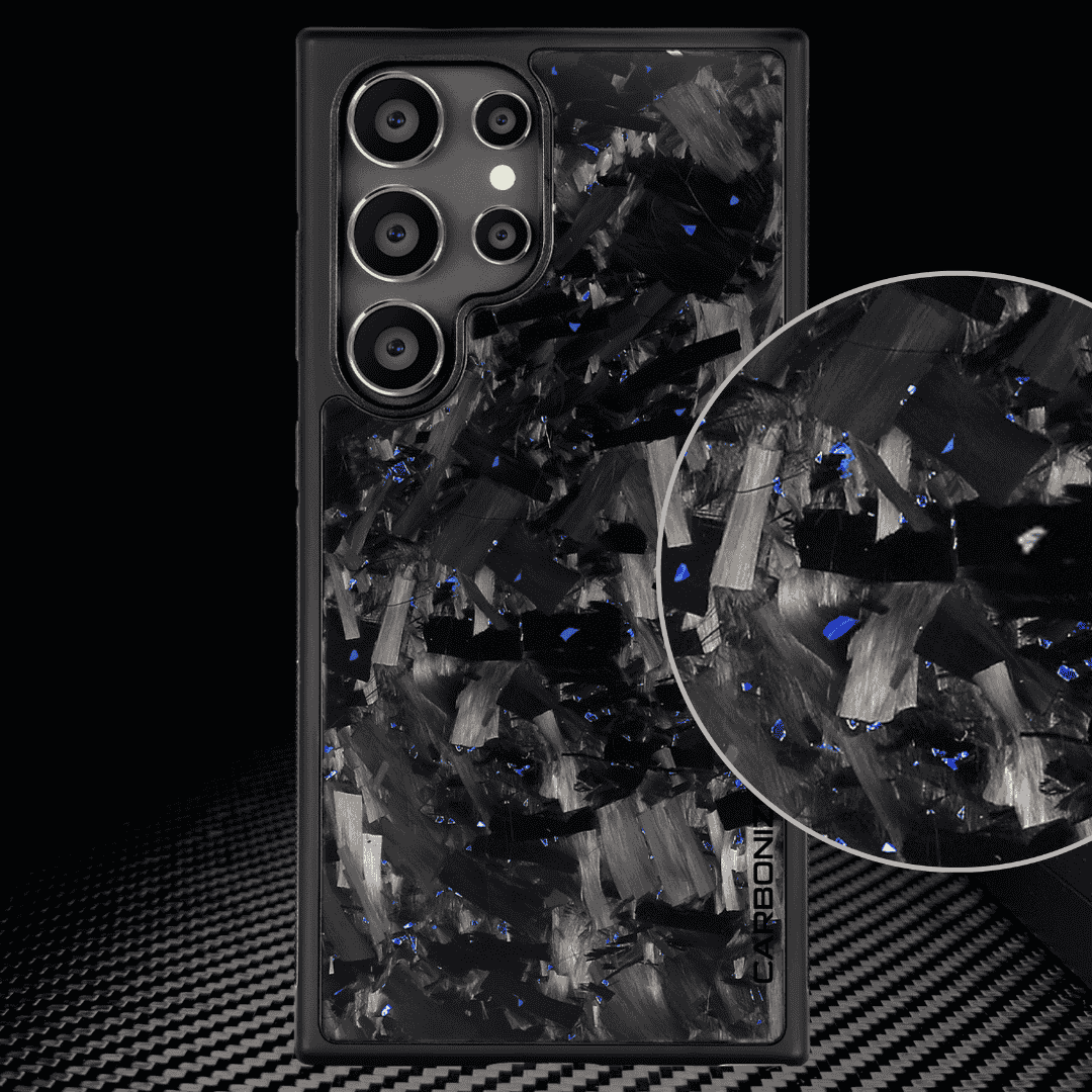 Samsung S-Series | Big Flake FORGED Blue Carbon Fiber cover